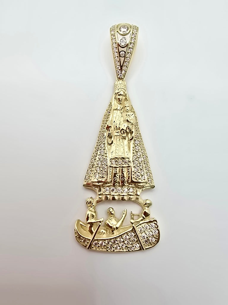 10KT MEDIUM CZ CARIDAD PENDANT  Weight 4.5GR