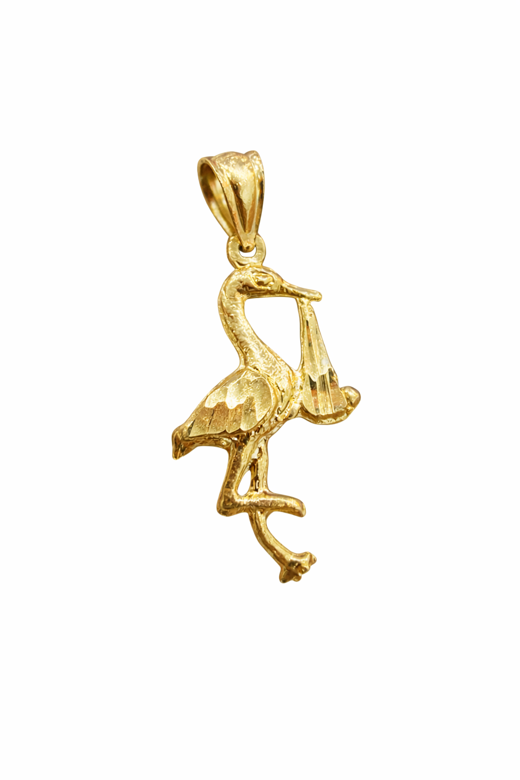 10KT YELLOW GOLD STORK PENDANT Weigth 1GR