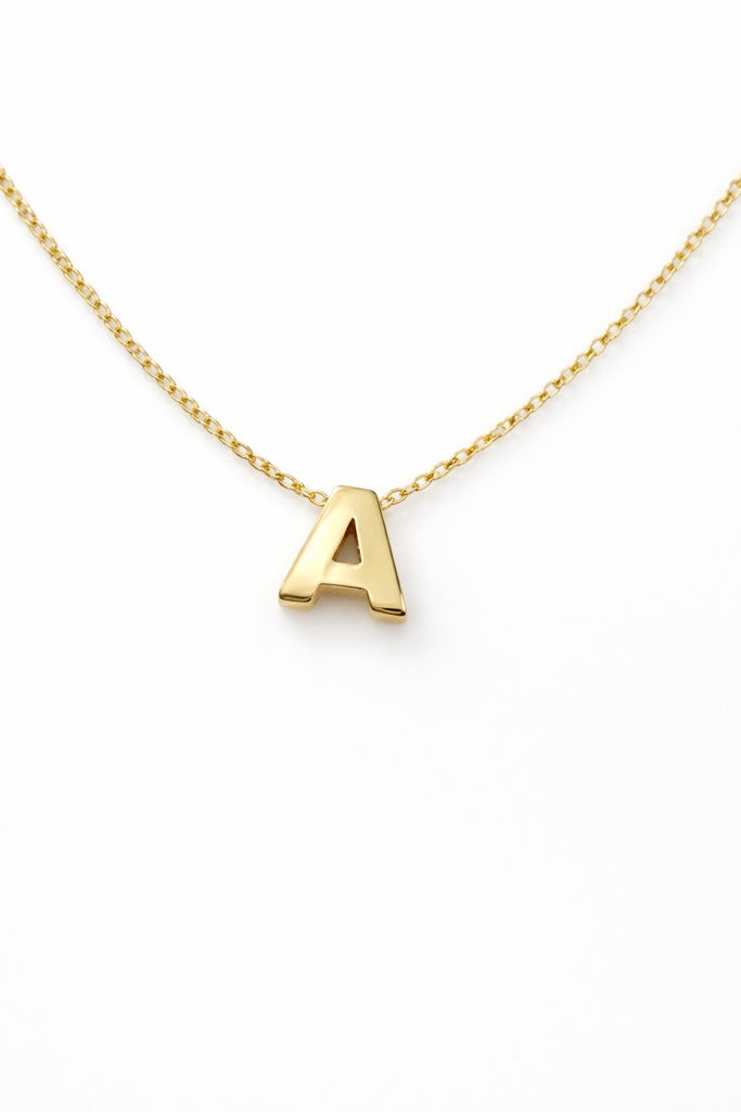 10KT CHAIN WITH LETTER "A" PENDANT Size 18 Weigth 1.3 GRS