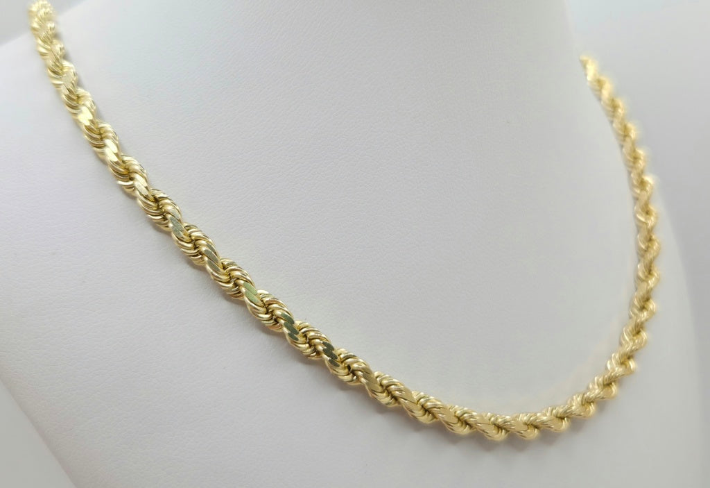 10KT SOLID ROPE CHAIN Size 20INCH 4MM Weight 32.5GR