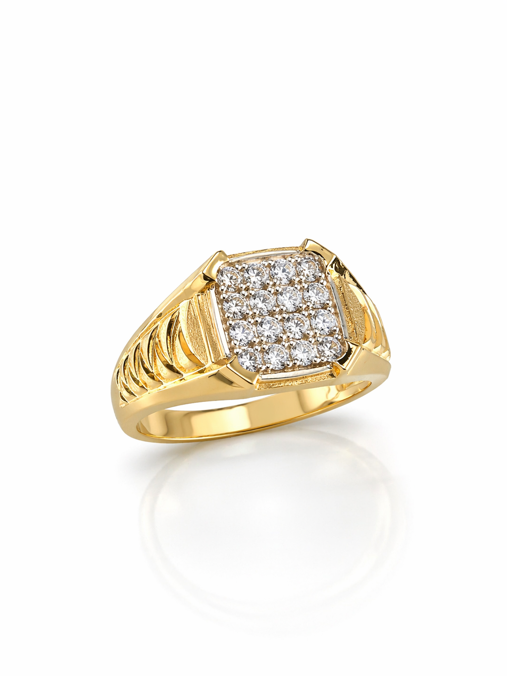 10KT CZ CLUSTER RING Size 11 Weigth 6.60GRS