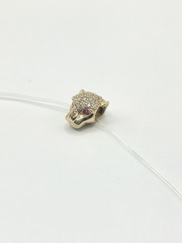 10KT CZ TIGER HEAD CHARM Size  Weigth 1.6GR