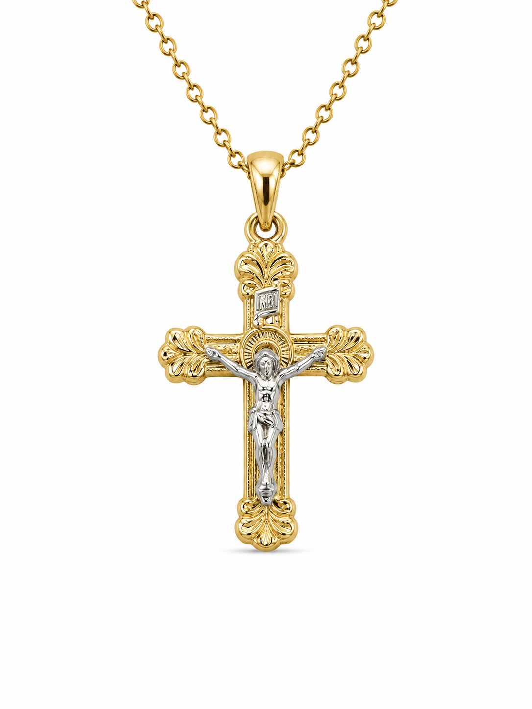 14KT SMALL VINTAGE STYLE CHRIST ON CROSS PENDANT Weigth 0.9GR