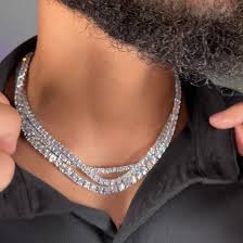 925 32CTW MOISSANITE TENNIS CHAIN Size 18INCH 4MM