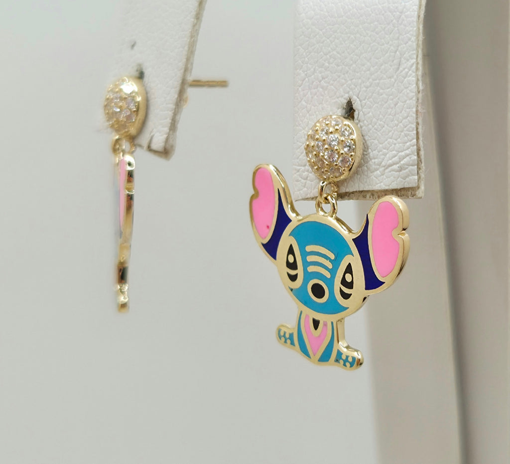 10KT SKY BLUE FLAT STYLE EARRINGS Weight 4.2GR