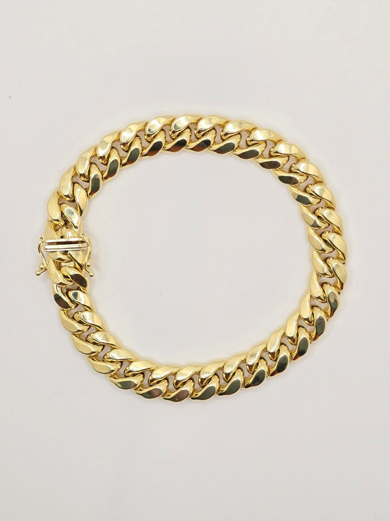 10KT SEMISOLID MIAMI CUBAN BRACELET 9.5MM