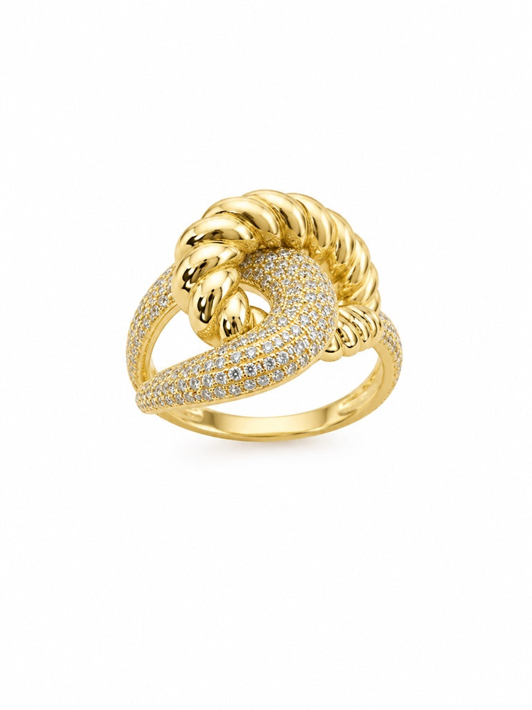 10KT ABSTRACT LINES RING Size 8