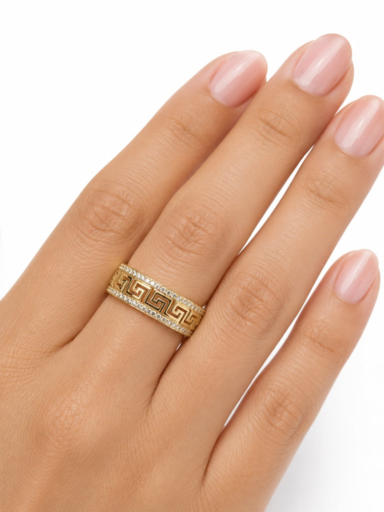 14K GREEK RING Size 8