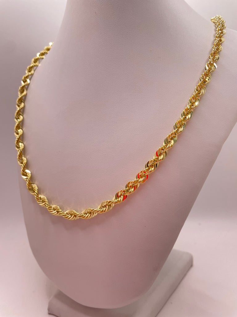10KT ROPE STYLE CHAIN 6.5MM 26INCH