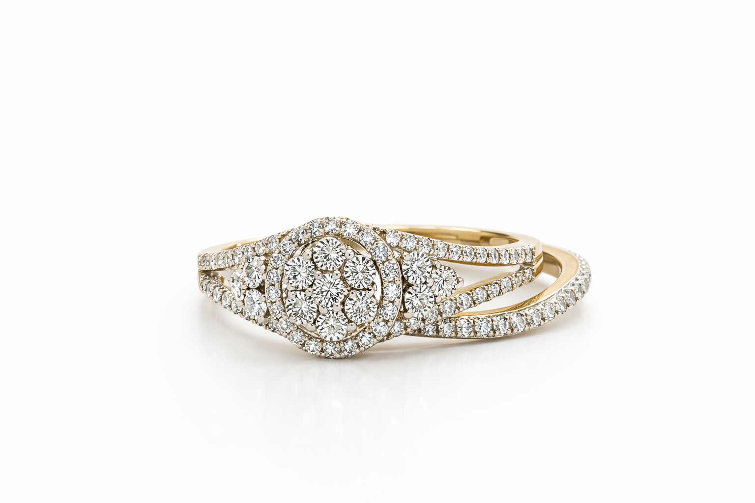 10KT ELEGANT ROUND DIAMOND ENGAGEMENT RING Size 7/0.33CT