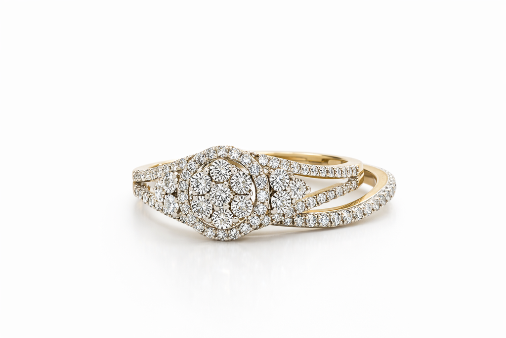 10KT ELEGANT ROUND DIAMOND ENGAGEMENT RING Size 7/0.33CT