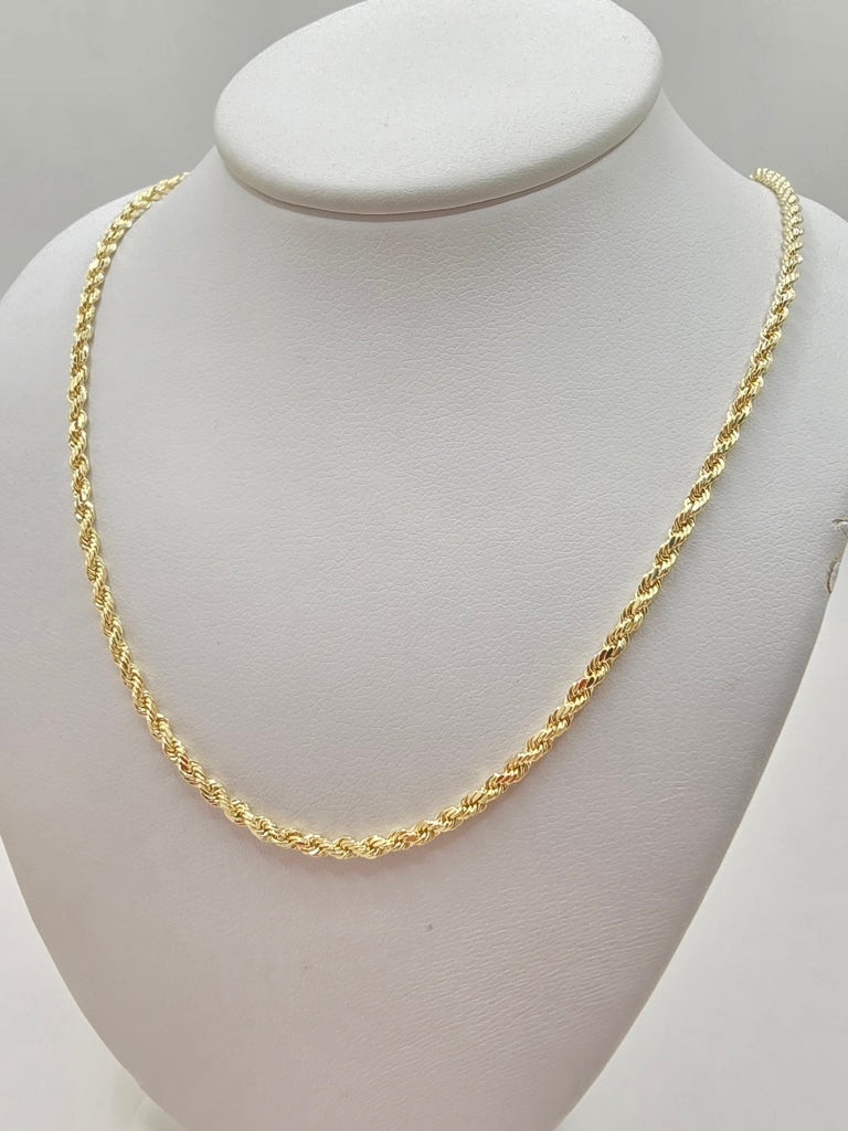 10KT HOLLOW ROPE CHAIN Size 22INCH 2.5MM Weight 3.4GR.