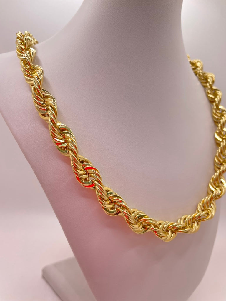 10KT ROPE STYLE CHAIN 8MM 26INCH WEIGHT 34.4GR