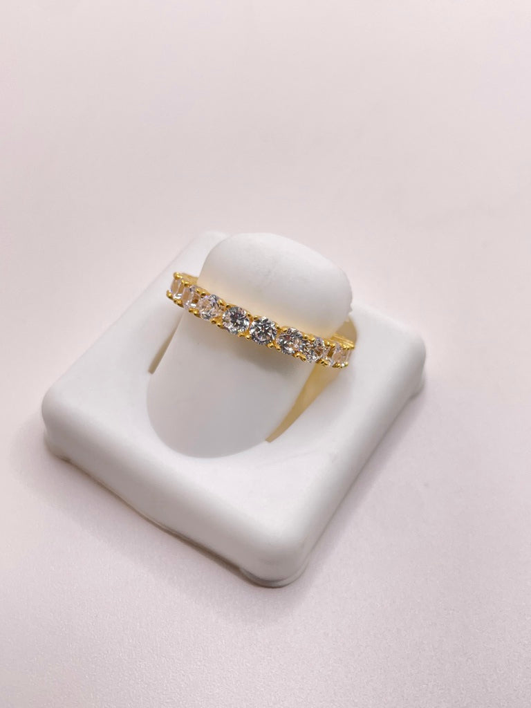 14KT FANCY WHITE STONES RING Size 7 Weight 3.08GR