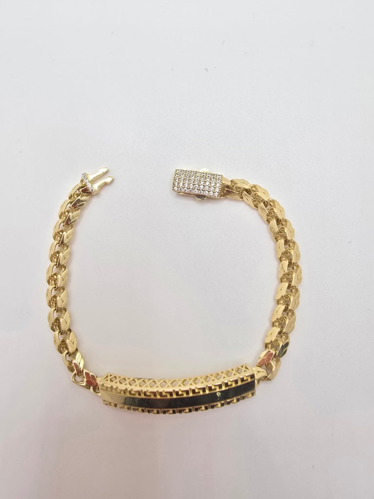 10KT ID CHINO LINK STYLE BRACELET Size 7INCH 5.5MM Weight 10.8GR