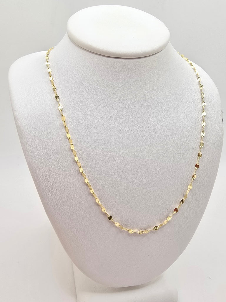 10KT GLITTER CHAIN Size 16INCH 2MM Weight 0.7GR