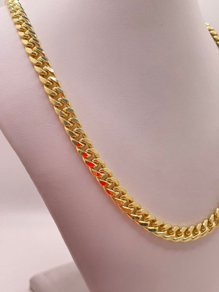 10KT SEMISOLID MIAMI CUBAN CHAIN 7MM 22INCH WEIGHT 28.2GR