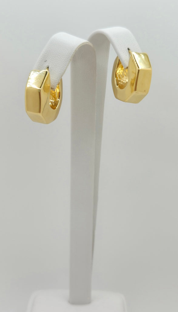 10KT MODERN HEXAGON STYLE HOOPS EARRINGS Weight 5.9GR