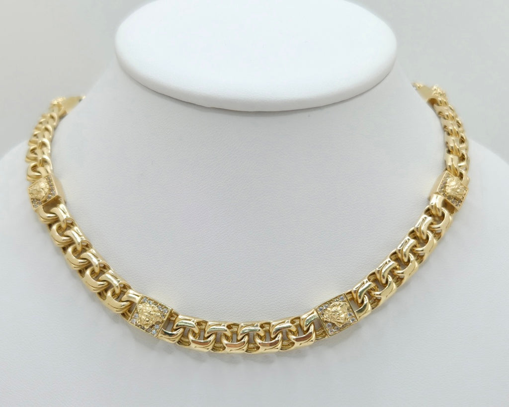 10KT MEDUSA DETAIL CHINO LINK NECKLACE Size 18INCH Weight 42GR