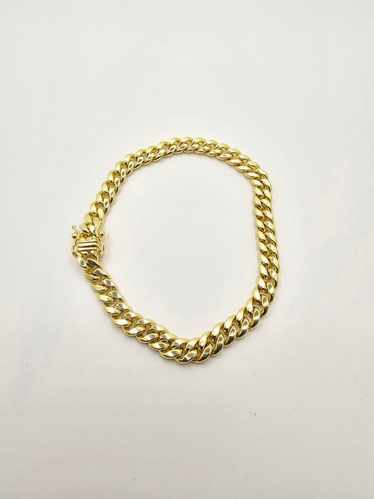 10KT HOLLOW MIAMI CUBAN BRACELET  6MM