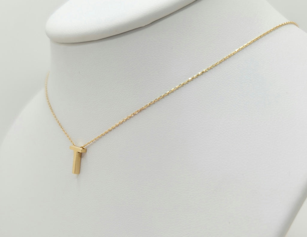 14KT LETTER "T" CHAIN  Size 18INCH Weight 1.45GR
