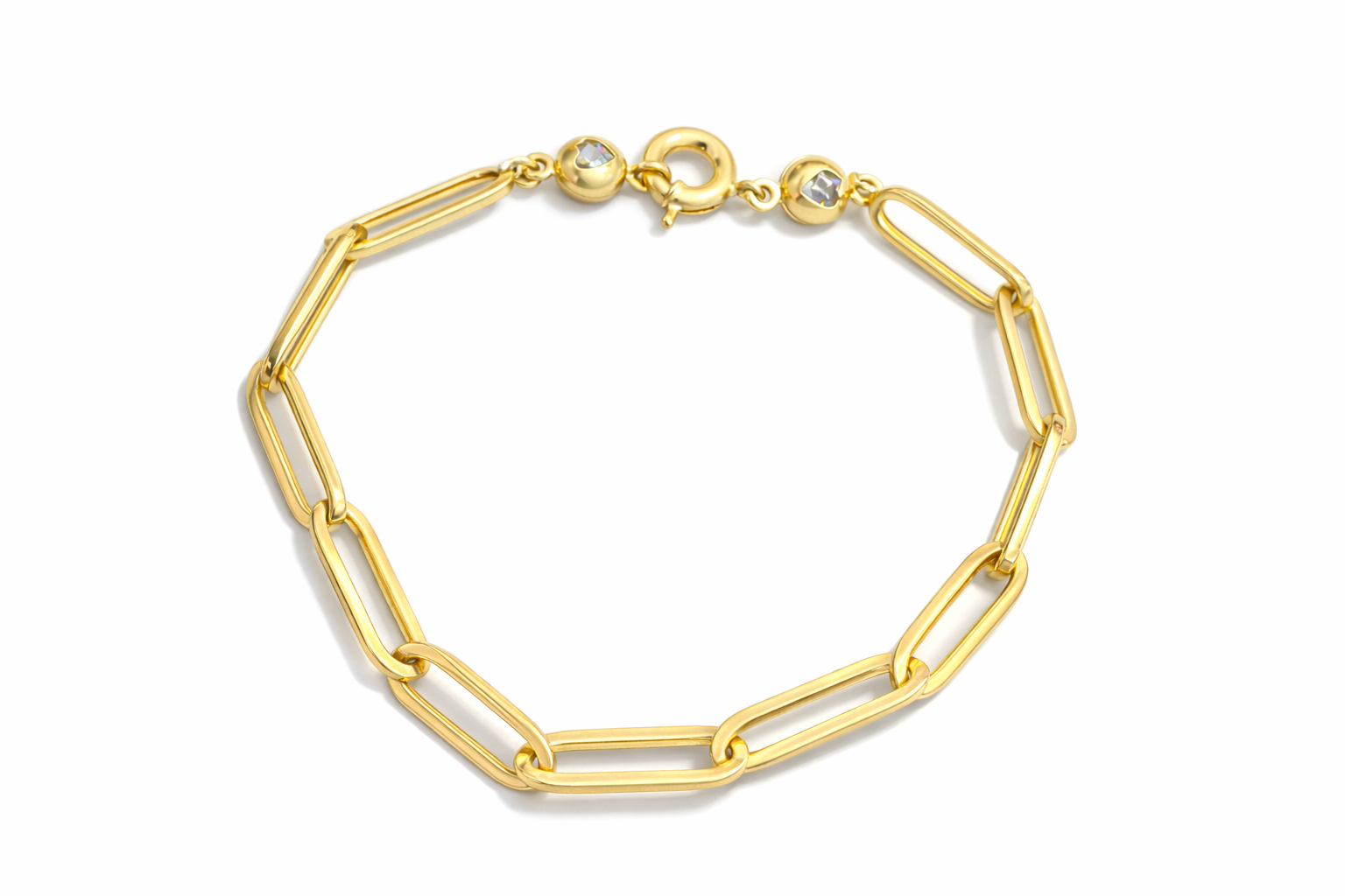 14KT MODERN PAPER CLIP BRACELET Size 7.5INCH 5.5MM Weigth 4.9GR