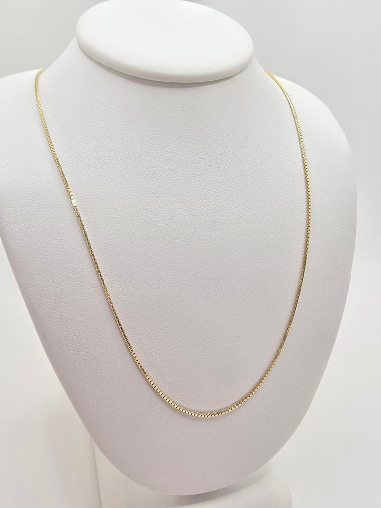 14KT BOX CHAIN  Size 18INCH 1.5MM Weight 2.5GR