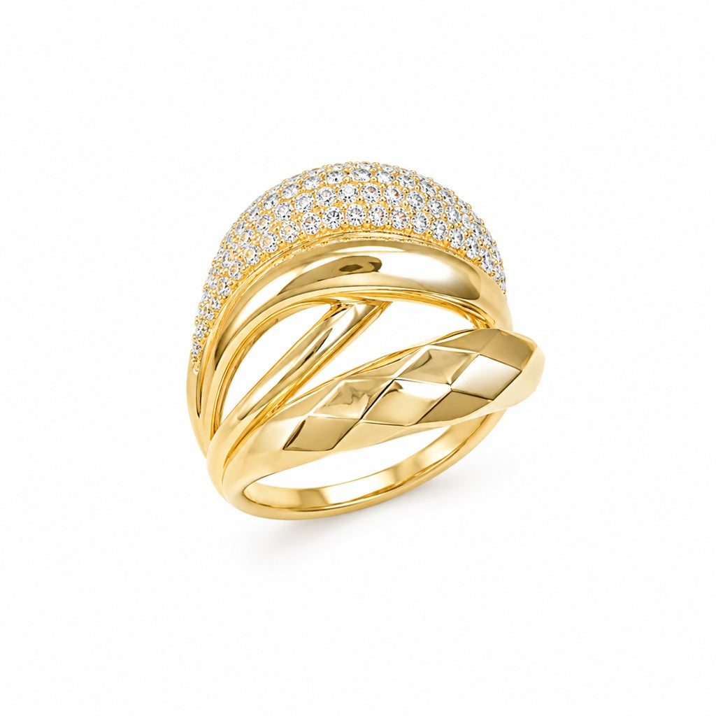 10KT CROSS RING Size 11 7.4GR