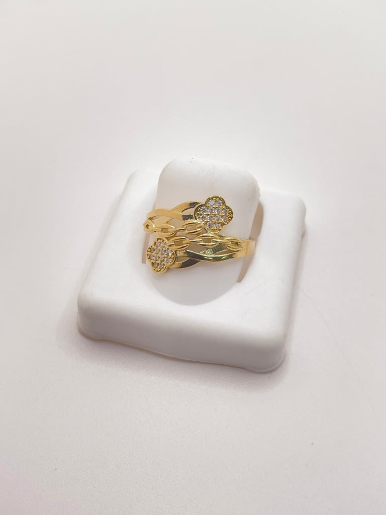 10KT FLOWER RING Size 8.5 Weigth 1.9GR