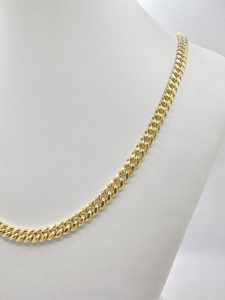 10KT SEMISOLID MIAMI CUBAN CHAIN Size 18INCH 5MM Weight 10.6GR