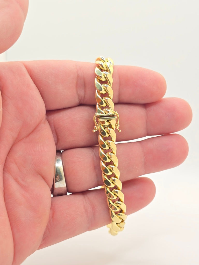 10KT SEMISOLID MIAMI CUBAN BRACELET 9.5MM