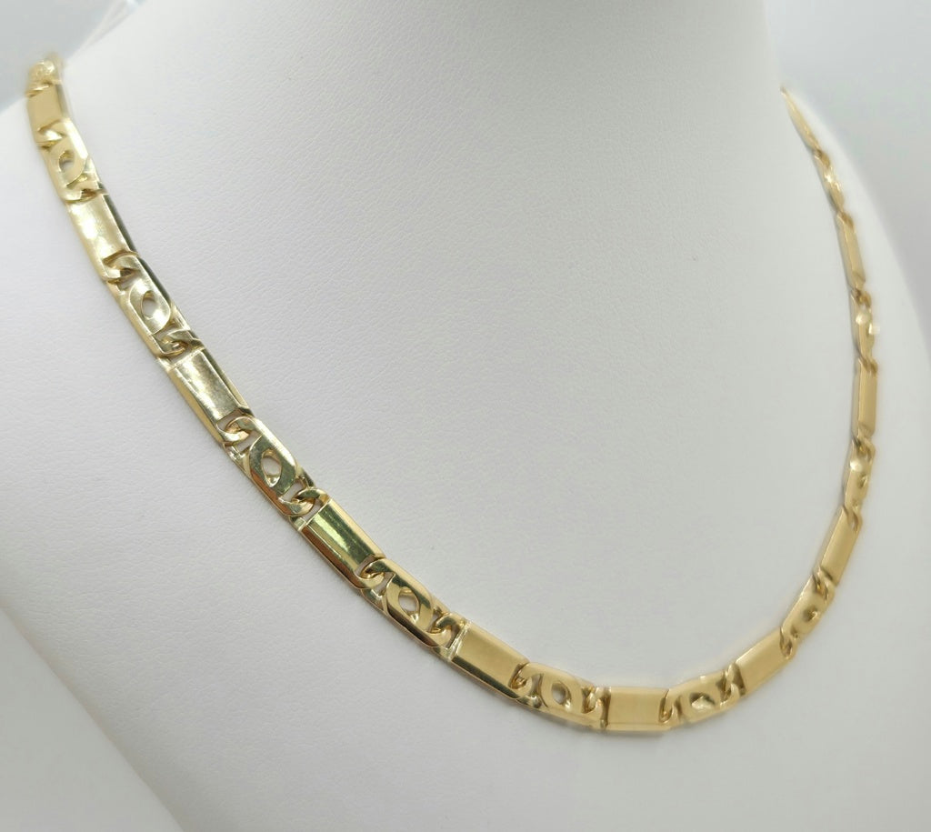 10KT SOLID TIGER EYE CHAIN Size 22INCH 5MM Weight 34.2GR