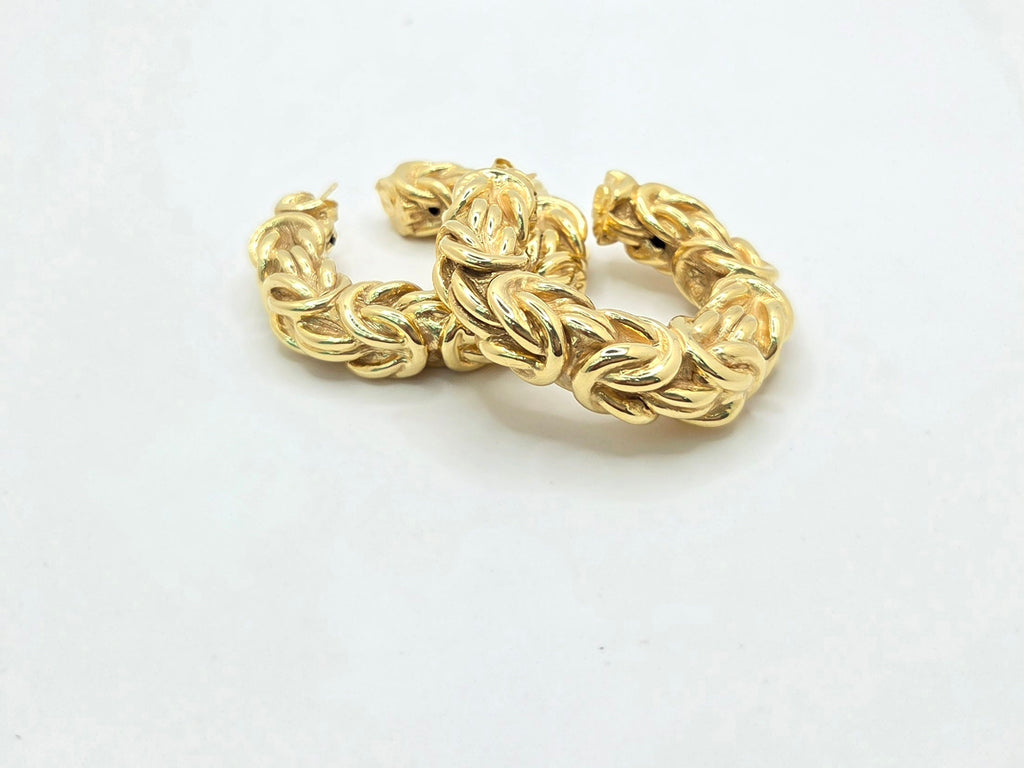 10KT BIG BYZENTINE EARRINGS Weight 14.6GR