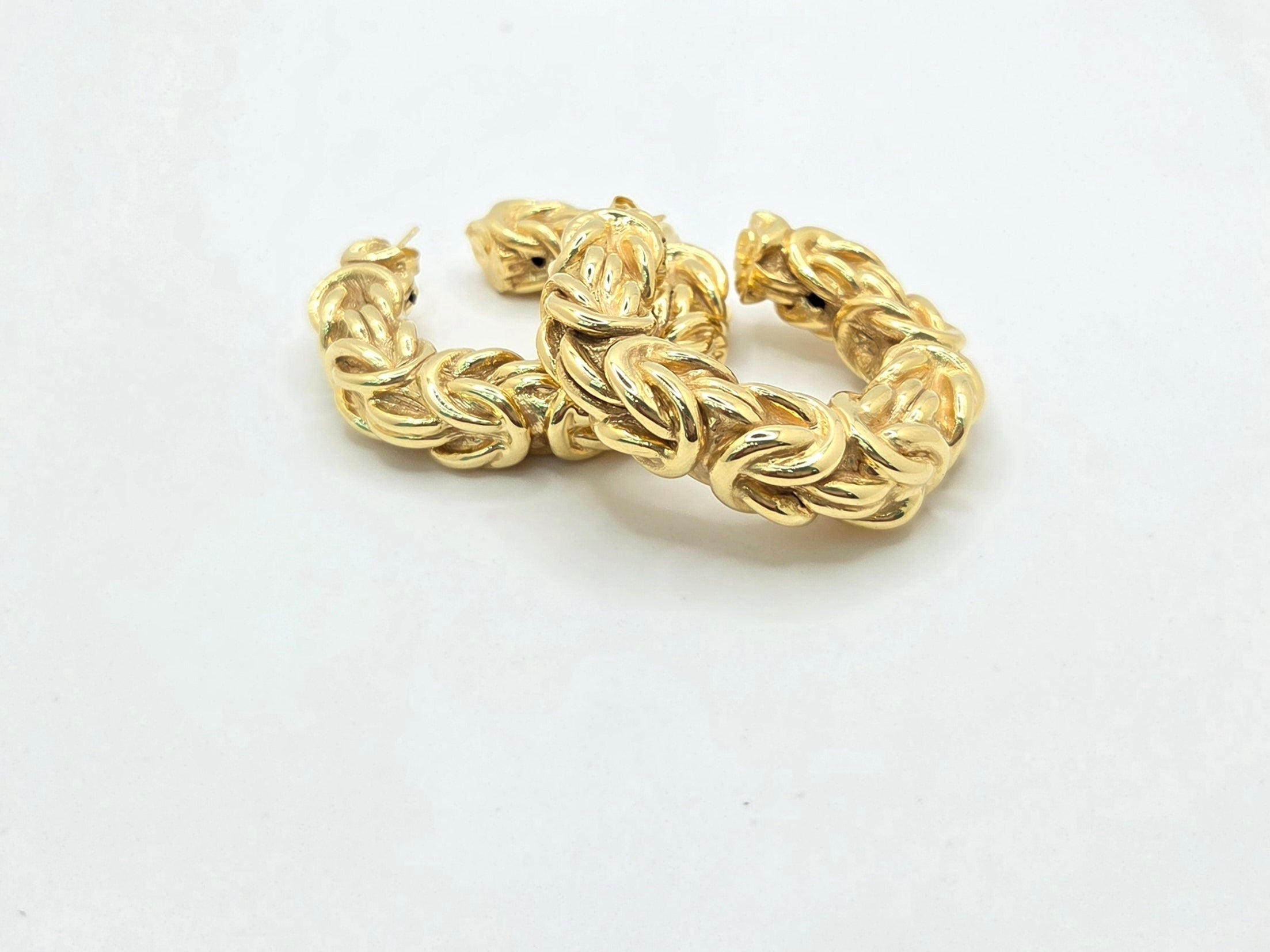10KT BIG BYZENTINE EARRINGS Weight 14.6GR