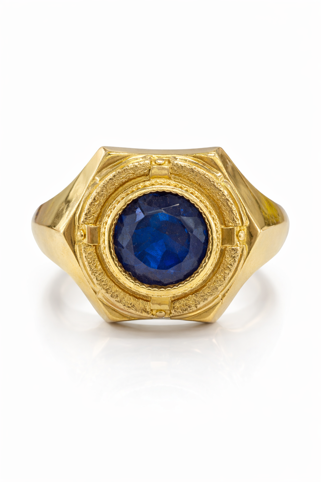 10KT ONE BLUE STONE RING Size 11.5 Weight 8.5GR