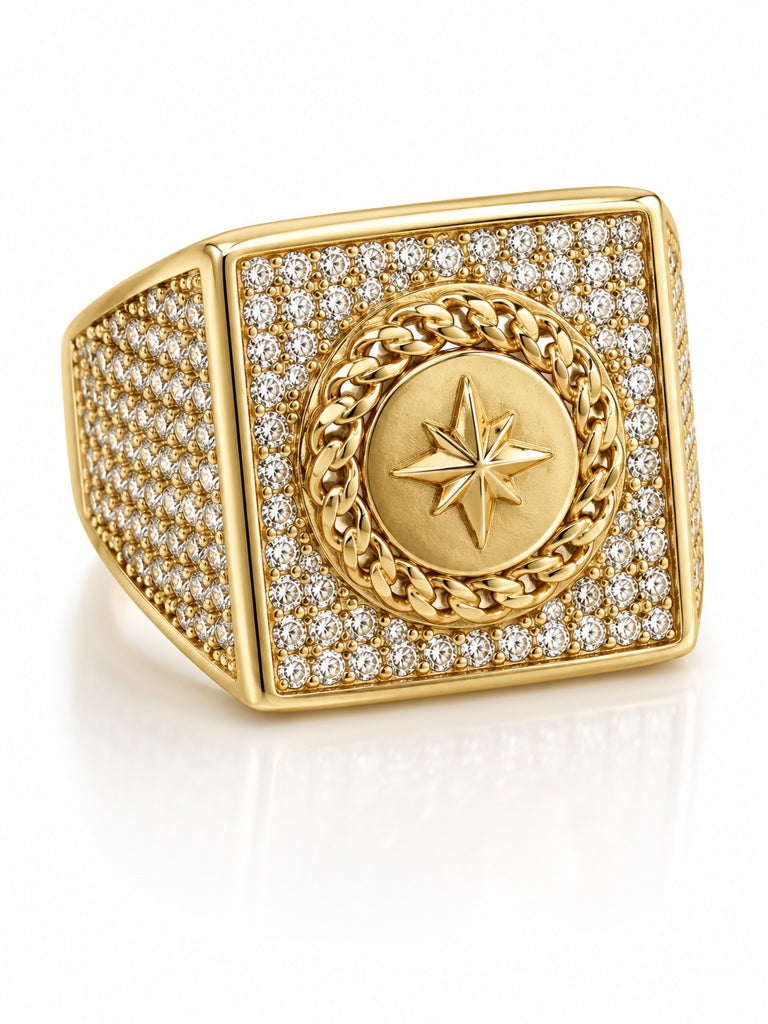 10KT NAUTA STAR RING Size 12.5 Weigth 6.5 GR