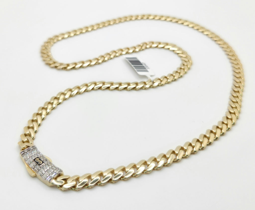 10KT CERTIFIED MONACO CHAIN BAGUETTE CLOSURE Size 24INCH 6.5MM Weight 18.7GR