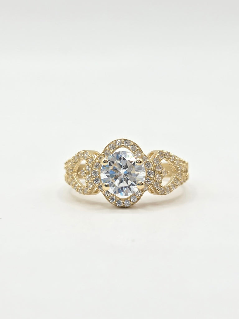 14KT SMALL HEARTS DETAILS PROMISE RING Size 7 Weigth 2.8GR