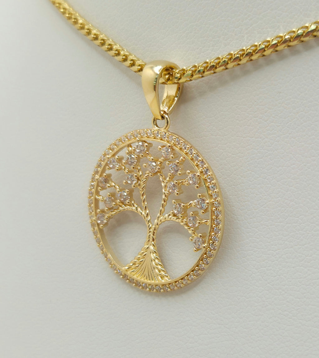 14KT CZ TREE OF LIFE PENDANT Weight 3GR