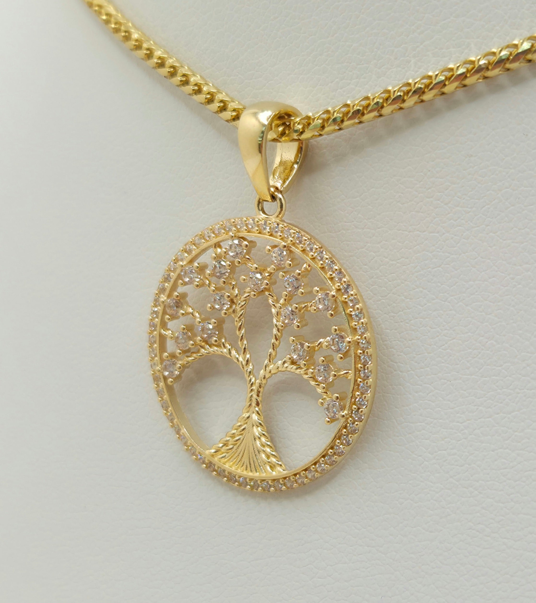 14KT CZ TREE OF LIFE PENDANT Weight 3GR