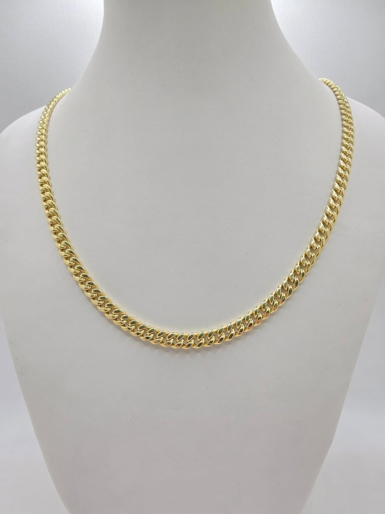 10KT SEMISOLID MIAMI CUBAN CHAIN Size 18INCH 5MM Weight 10.6GR