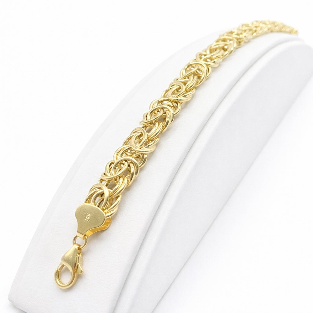 10KT  BYZENTINE BRACELET Size 8INCH 10MM Weigth 12.1GR