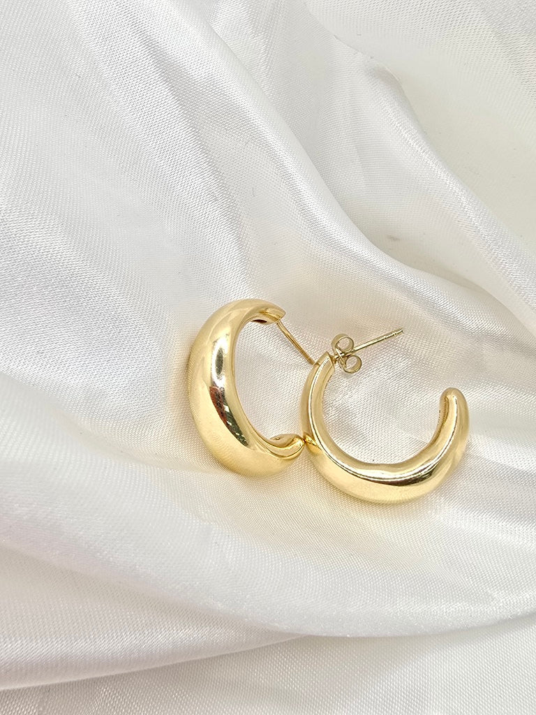 14KT PLAIN EARRINGS Weight 3.7GR