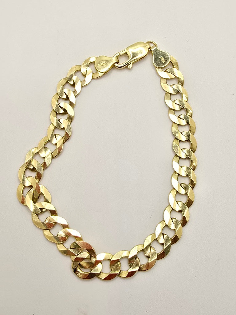 10KT CUBAN CURB BRACELET Size 9INCH 9MM Weight 14.6GR