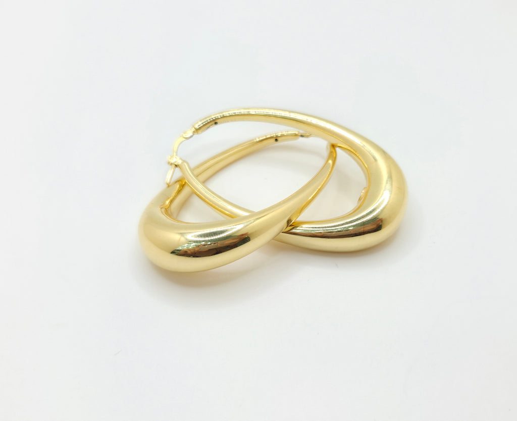 10KT LARGE MODERN OVAL HOOPS EARRINGS Weight 7.8GR