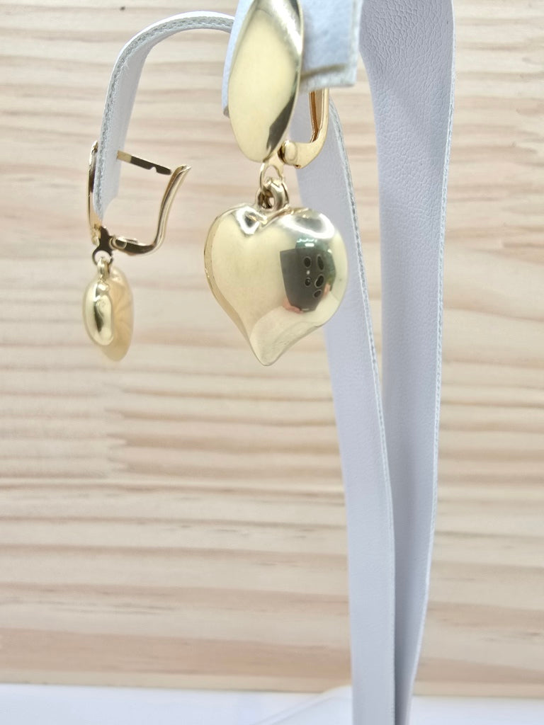 14KT HEART PENDANT EARRINGS Weight 3.3GR