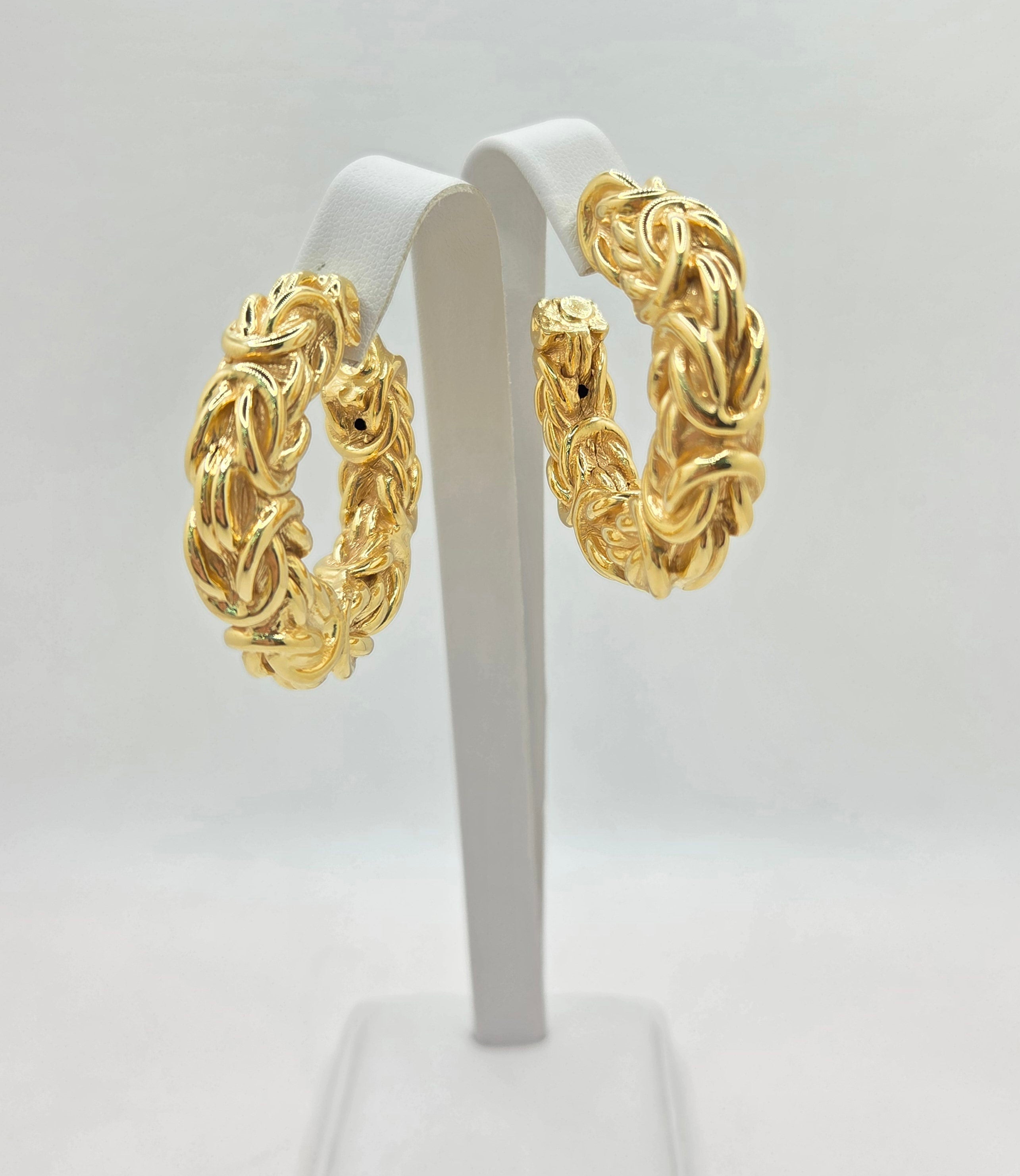 10KT BIG BYZENTINE EARRINGS Weight 14.6GR