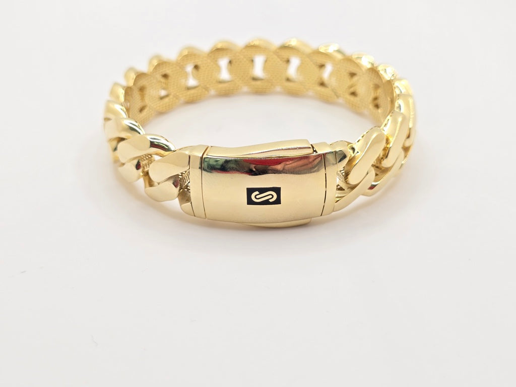 10KT PLAIN CERTIFIED MONACO BANGLE Size 15.5MM Weight 24.3GR