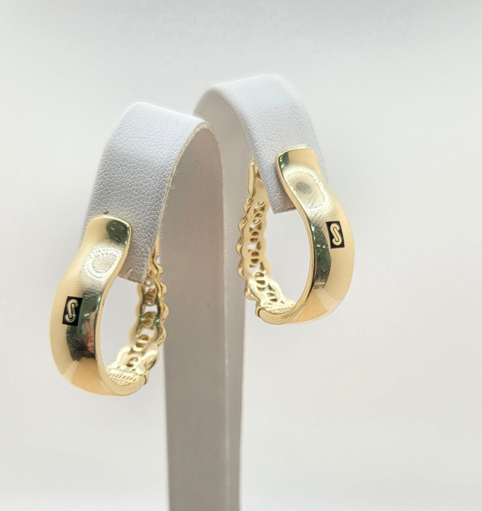10KT MEDIUM PLAIN CERTIFIED MONACO HOOPS EARRINGS Weight 4.8GR