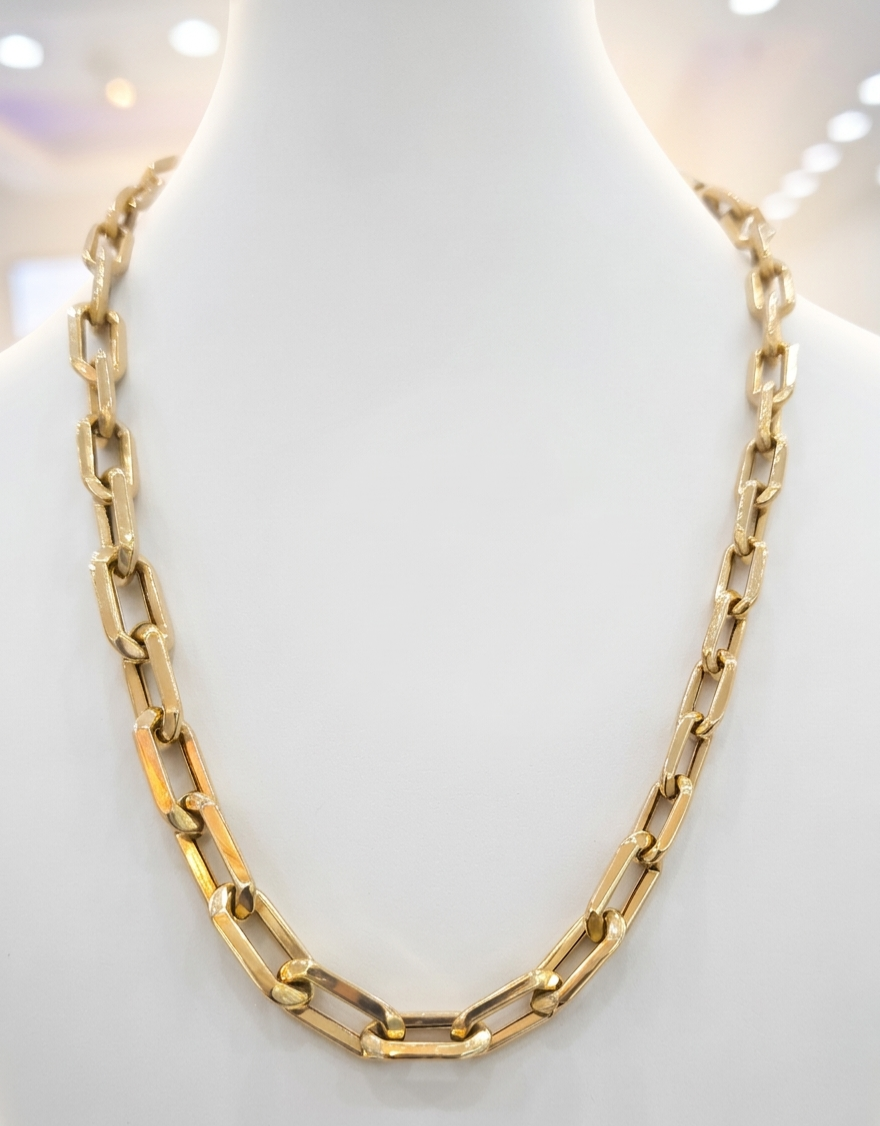14KT SQUARE PAPER CLIP NECKLACE Size 18INCH Weigth 16.2GR